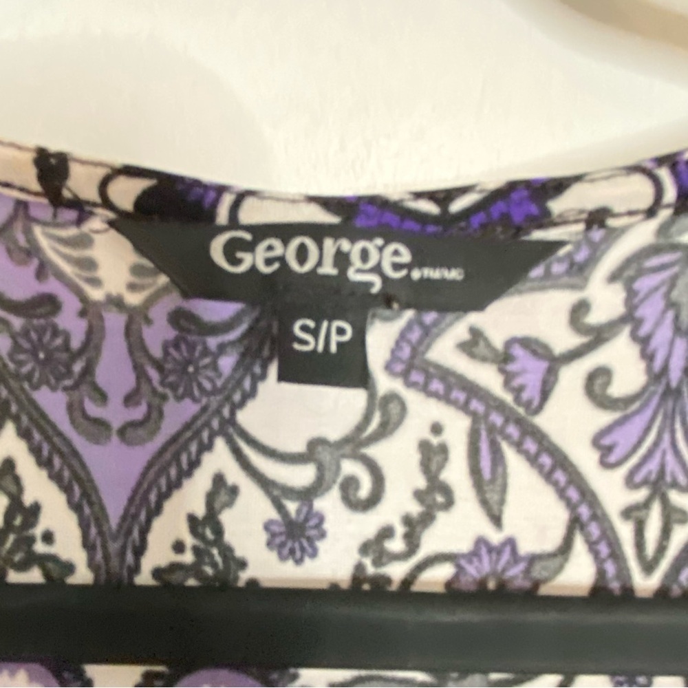Purple Paisley Patterned Sleeveless Dress - Brand: George - Size S/P. - Picture 11 of 15
